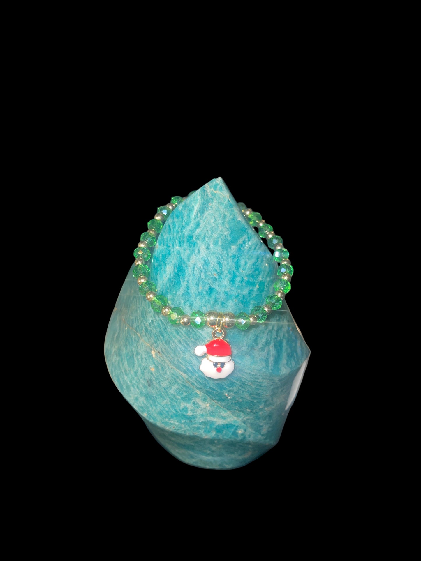 Green acrylic Christmas bracelet