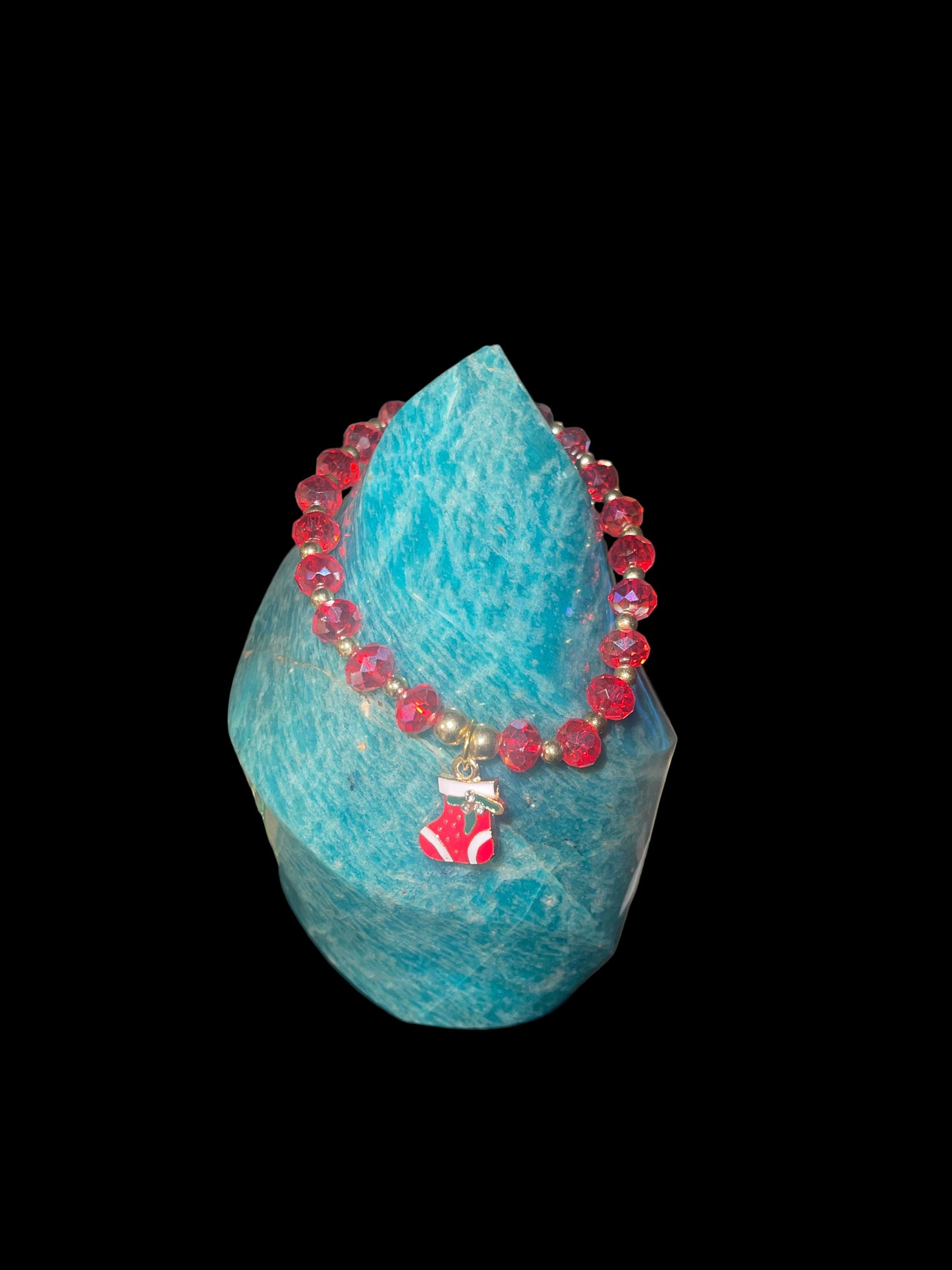 Red acrylic Christmas bracelet