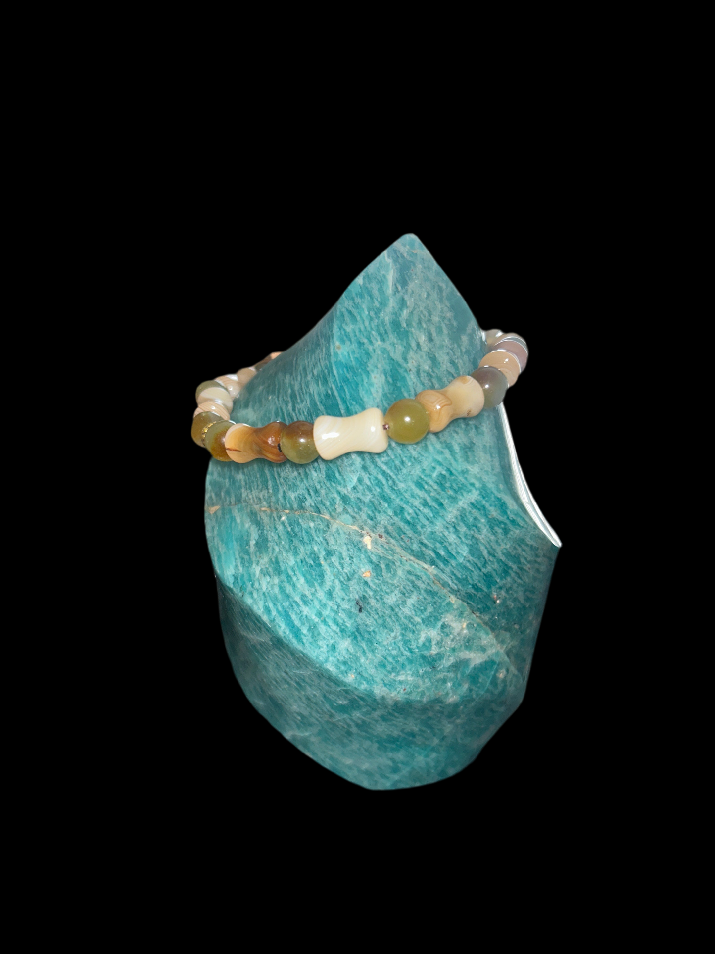 Women’s coffee lace agate bracelet
