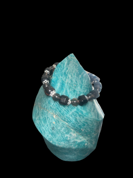Women’s smoky quartz beaded bracelet