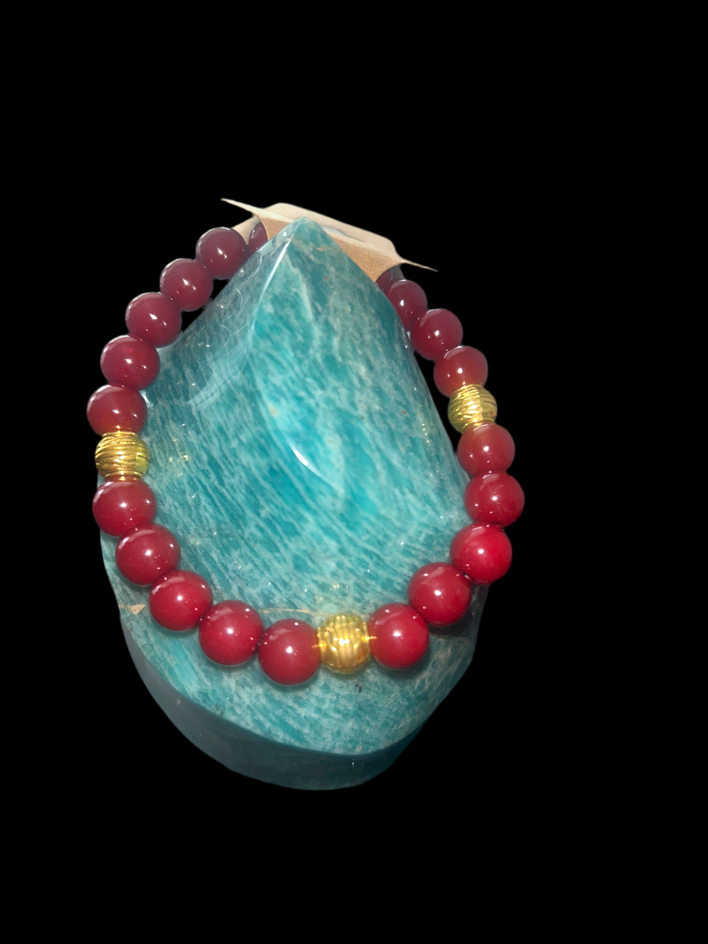 Men’s cinnabar beaded bracelet