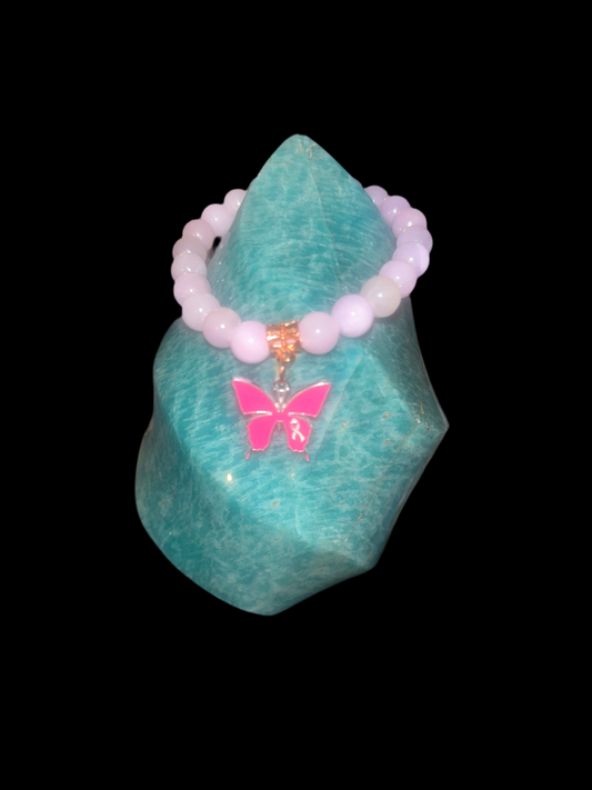 Women’s lavender jade bracelet (breast cancer awareness collection)